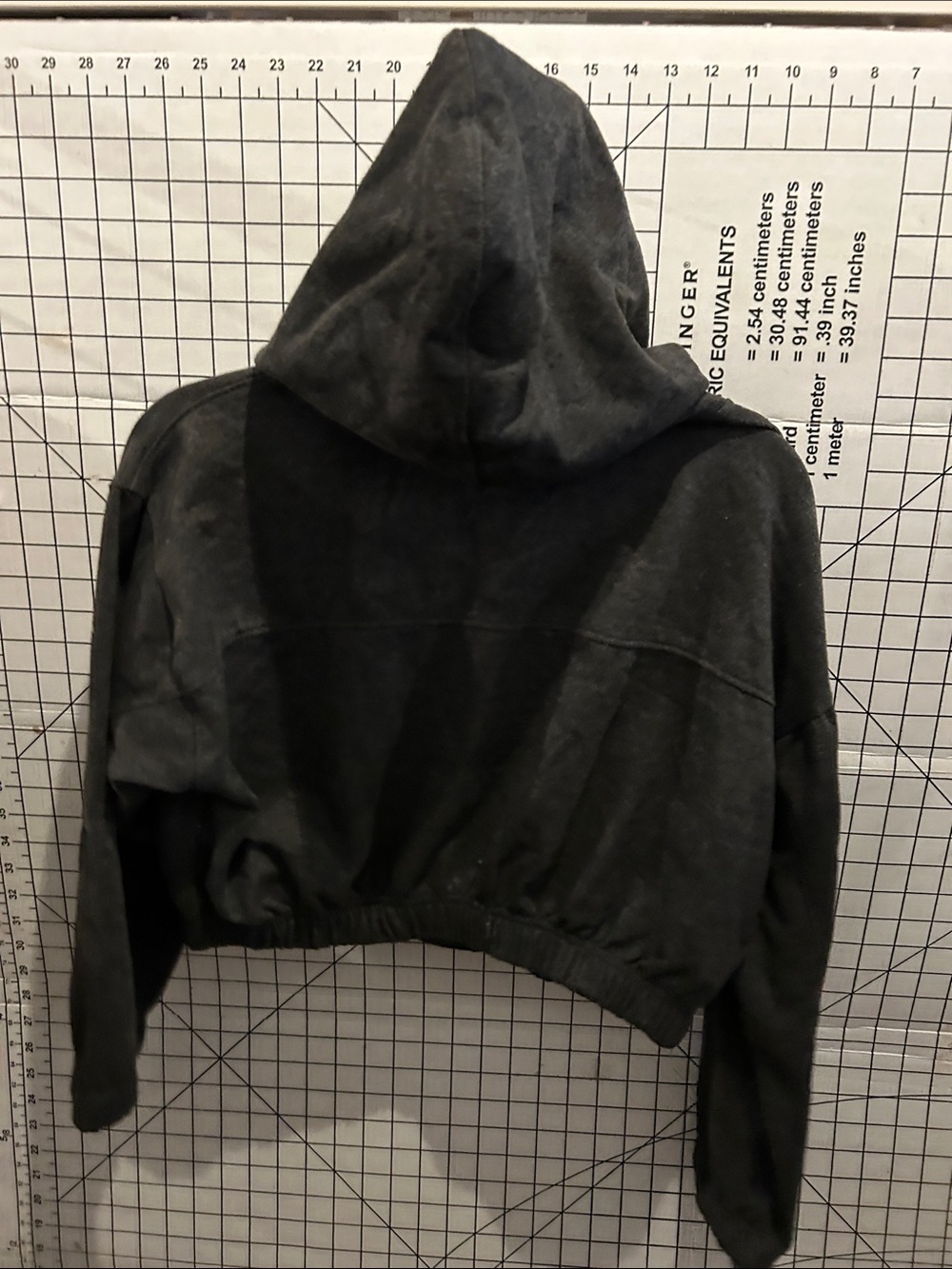 Ashley Vintage Charm Cropped Hooded Zip Front Jacket in Charcoal Gray - Picture 4 of 4